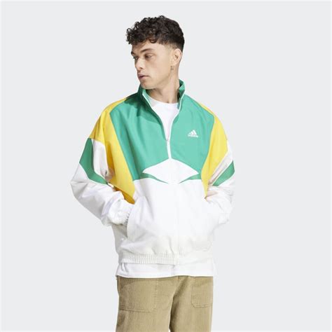 adidas übergangsjacke mesh track top in weiß|adidas Colorblock Originals Jacke .